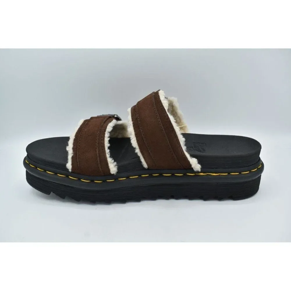 Dr Martens‎ Mens Size 12 Myles Brown Suede Buckle Slide Sandals Shoes
